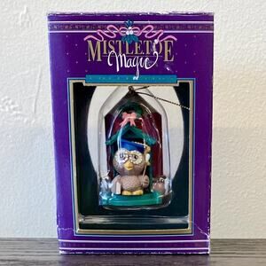 Vintage Mistletoe Magic Christmas Owl Ornament - Merry Christmas‎ Teacher-Pencil